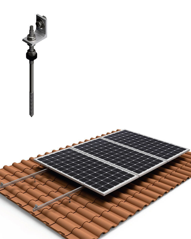 barajar Mancha Precioso Estructura Cubierta Tejas 5 Paneles Solares con varilla | AutoSolar