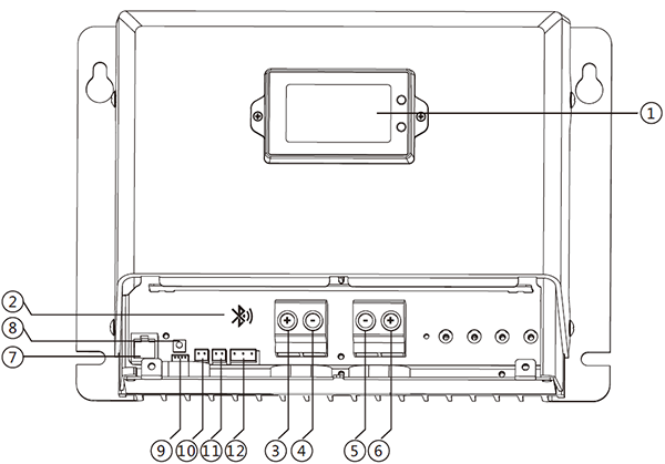 Conexiones del Regulador MPPT 250V 100A LCD 12/24/48V