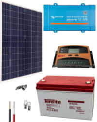 Kit Panel Solar 300W 12V 1000Whdia  con batería AGM