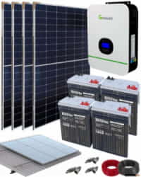 Kit Solar Aislada 3000W 24V 9000Whdia con batería OPzS