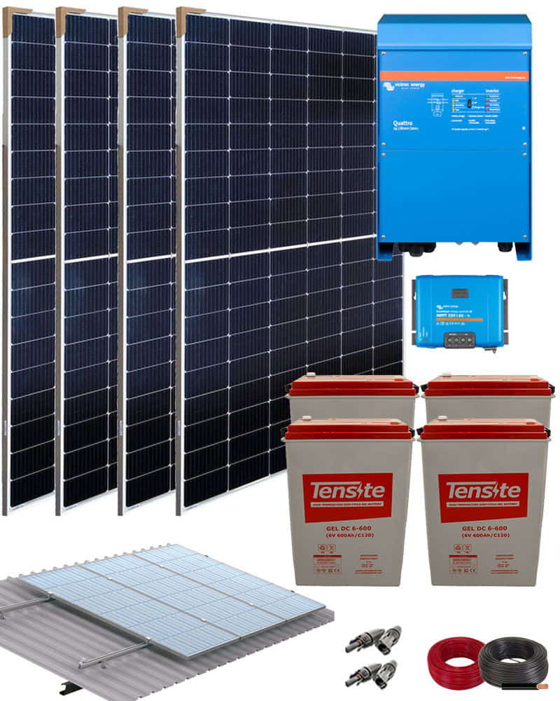 Mejor Kit Solar de Aislada 3000w  kit con material de montaje incluido