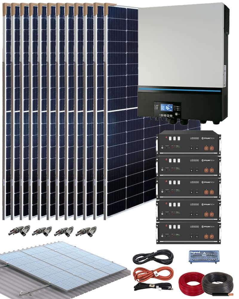 Kit Solar Aislada Litio 11000W 48V 48kWhdía