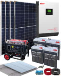 Kit Solar Completo 3000W 24V 9600Whdia con generador