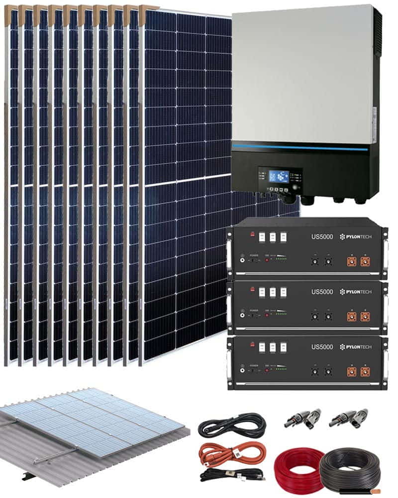 KIT SOLAR 2,8KW/día Monocristalino + Inversor 12v 1KW + Batería 600A -  Camper my Home
