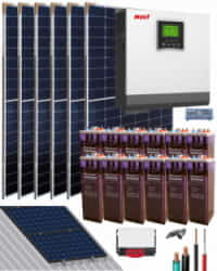 Kit Solar Vivienda Unifamiliar 3000W 24V 9600Whdia 