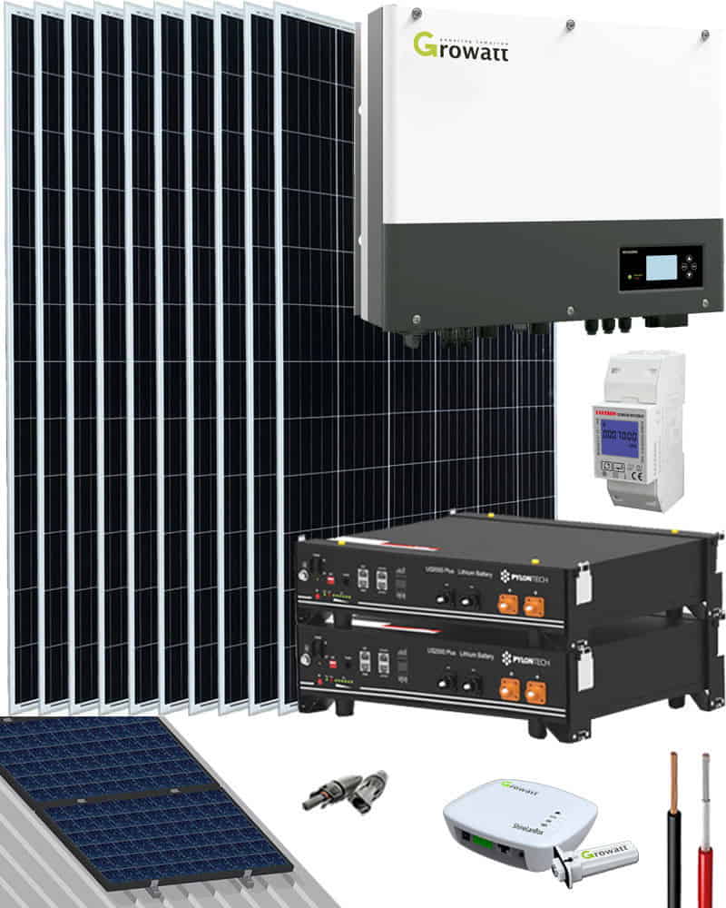Kit Solar Híbrido 4000W 20000Whdia Growatt