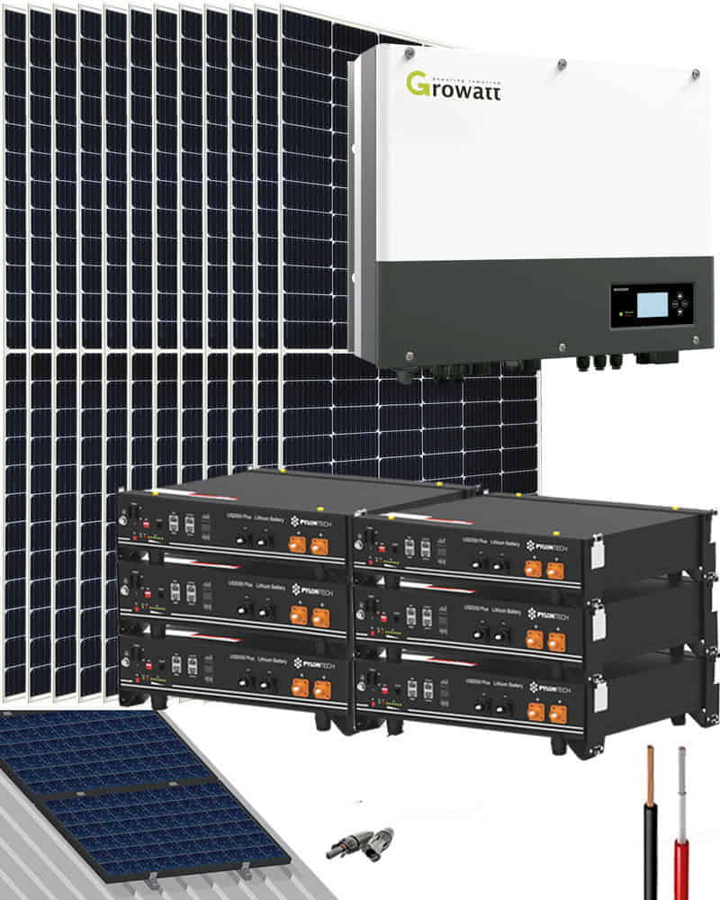 Kit Solar Híbrido 6000W 32000Whdia Growatt